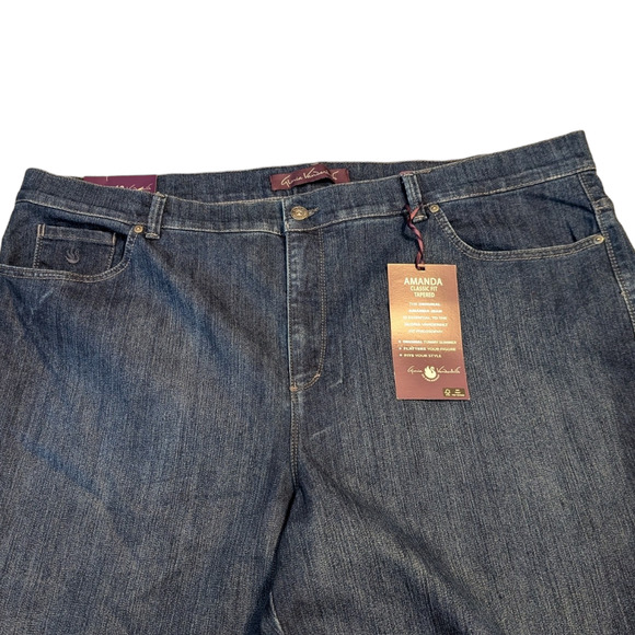 GLORIA VANDERBILT Amanda Dark Rinse Distessed Ankle Jeans Plus Size 22W NEW - Picture 7 of 11